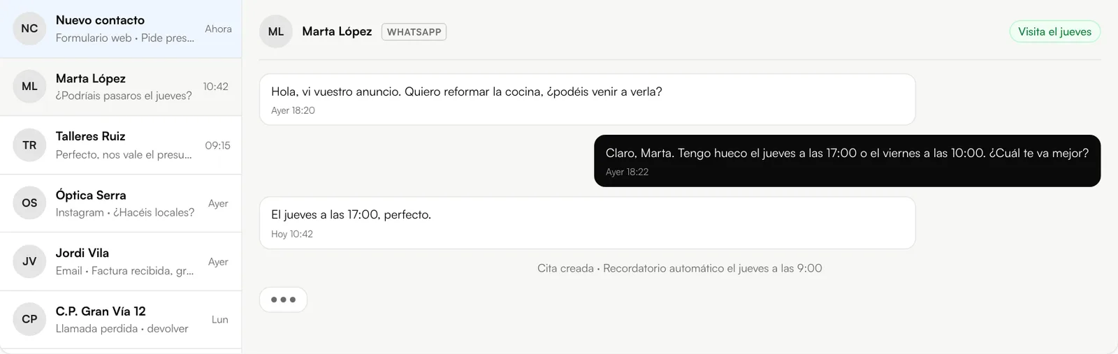 WhatsApp, Instagram y email en una bandeja