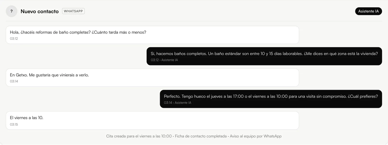 Asistente con IA que contesta y agenda